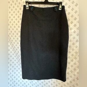J. Crew Wool Midi Pencil Skirt Charcoal with Teal Lining